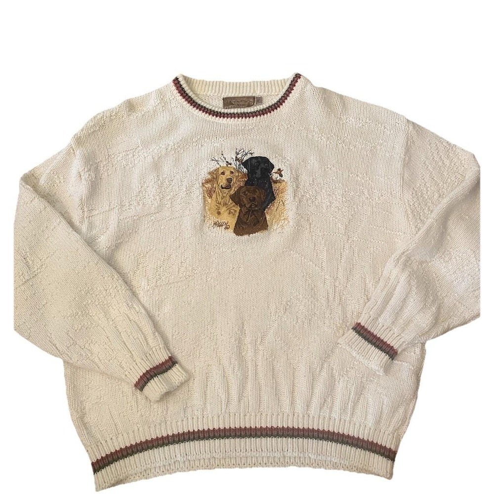 VTG  James Killen Shenandoah Sweater XL  Embroidered Labrador Retrievers Grandpa - Picture 2 of 6